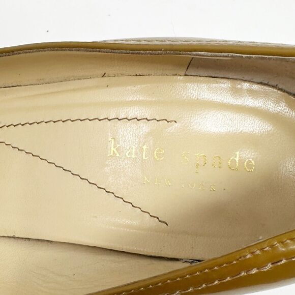 Kate Spade Kiki Camel Patent Leather Wedge Pumps Size 8 - Picture 11 of 14